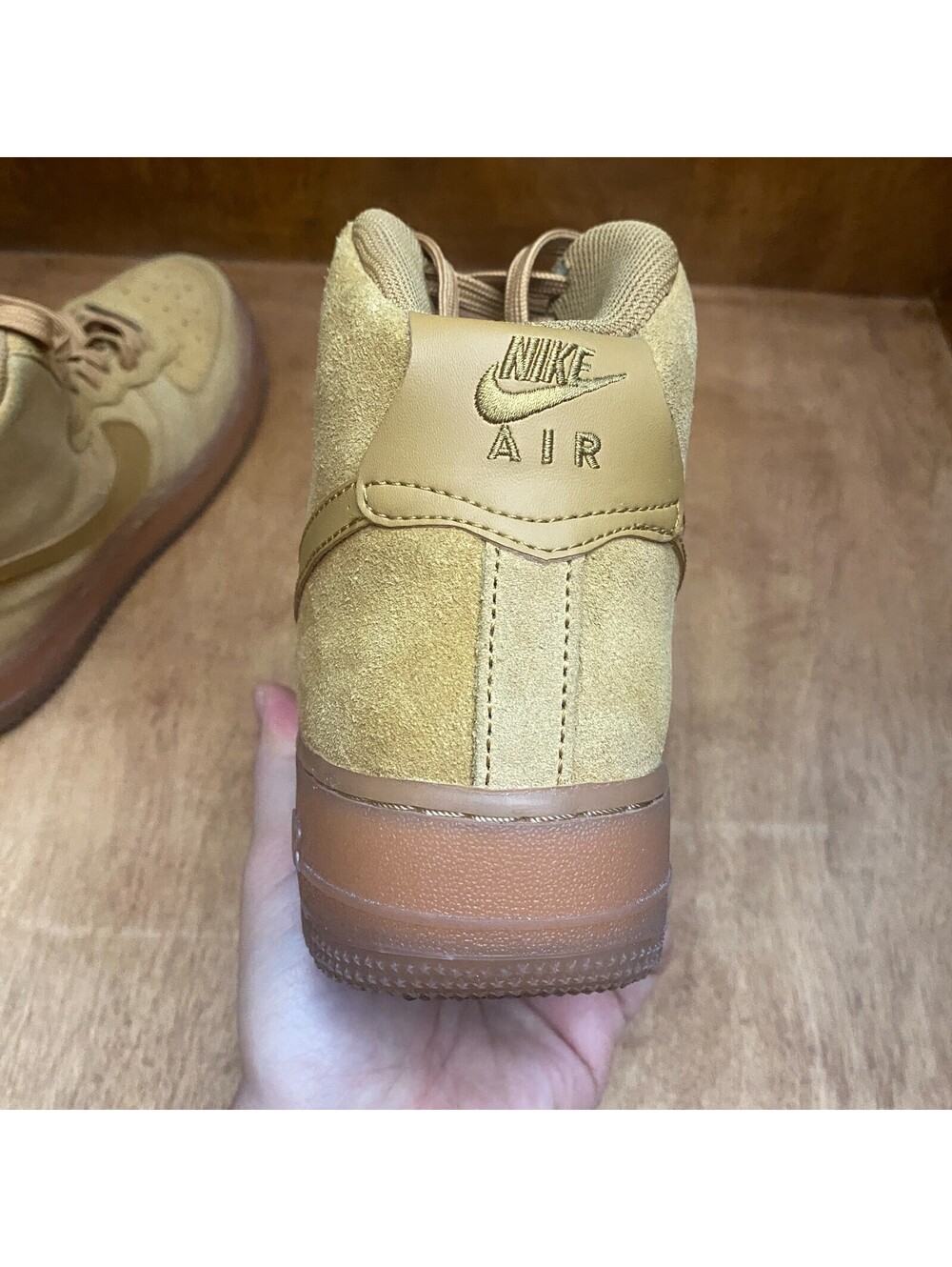 Nike Air Force 1 High LV8 Shoes Youth Sz 6.5 Y Wheat Tan Suede Gum CK0262-700 - Picture 13 of 15